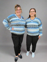 Load image into Gallery viewer, Space Dye Sweater with Striped Eyelash Yarn by Charlie B
