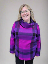 Load image into Gallery viewer, Plaid Jacquard Cowl Neck Sweater by Joseph Ribkoff
