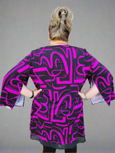 Load image into Gallery viewer, Silky Knit Abstract Print Flared Top by Joseph Ribkoff (available in plus sizes)
