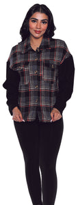 Heavy Black Plaid Top by Papa Fashions