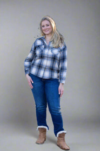 Heavy Blue Plaid Top by Papa Fashions