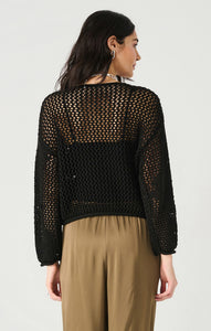 Black Floral Crochet Sweater by Dex (available in plus sizes)