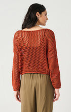 Load image into Gallery viewer, Burnt Orange Floral Crochet Sweater by Dex (available in plus sizes)
