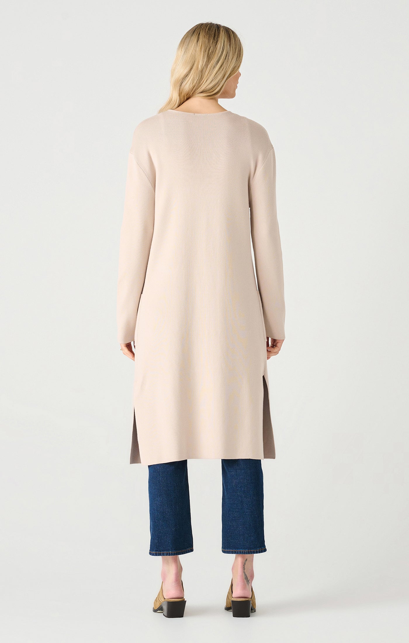 Cream Longline Open Cardigan by Dex (available in plus sizes)