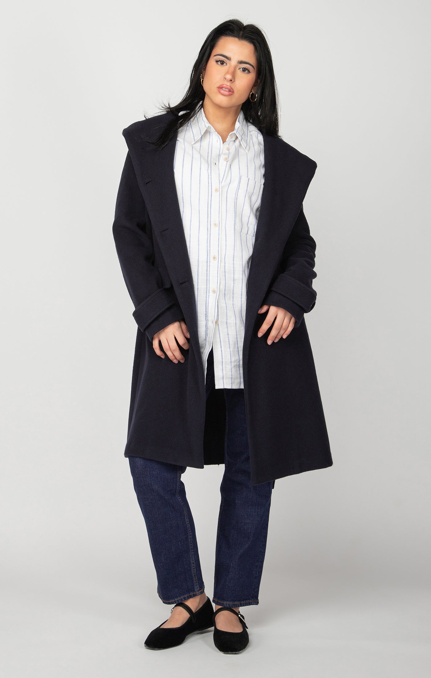 HOODED TRENCH COAT by Dex (available in plus sizes)