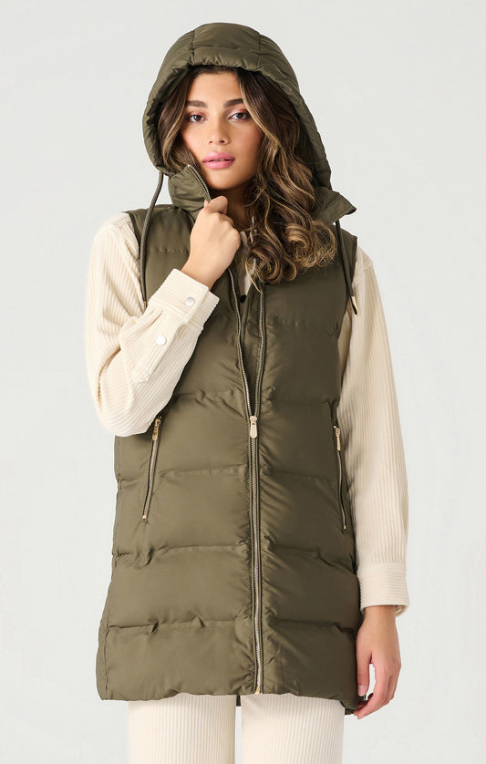 HOODED PUFFER VEST by Dex