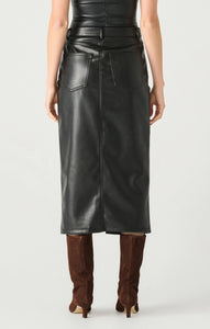 FAUX LEATHER MIDI SKIRT (available in plus sizes) by Dex