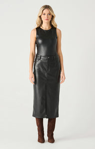 FAUX LEATHER MIDI SKIRT (available in plus sizes) by Dex