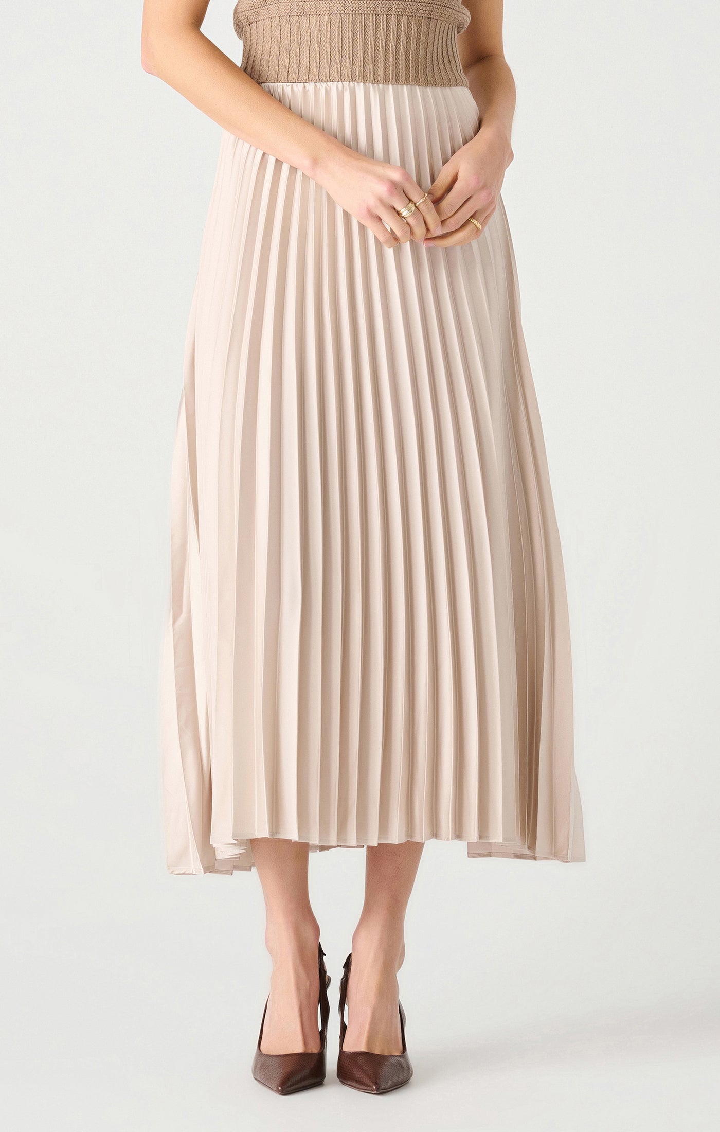 PULL ON PLEATED MAXI SKIRT (available in plus sizes) by Dex