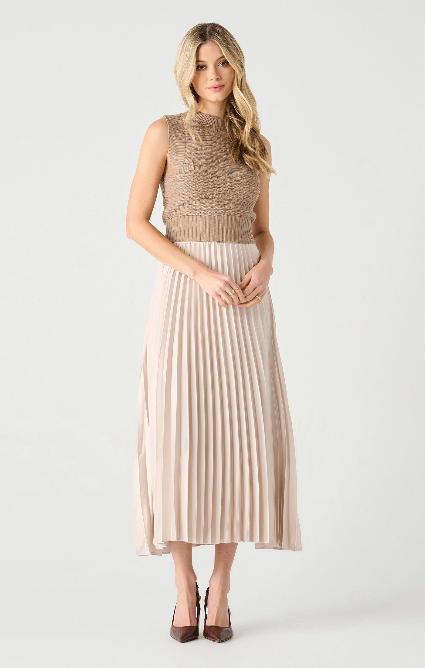 PULL ON PLEATED MAXI SKIRT (available in plus sizes) by Dex