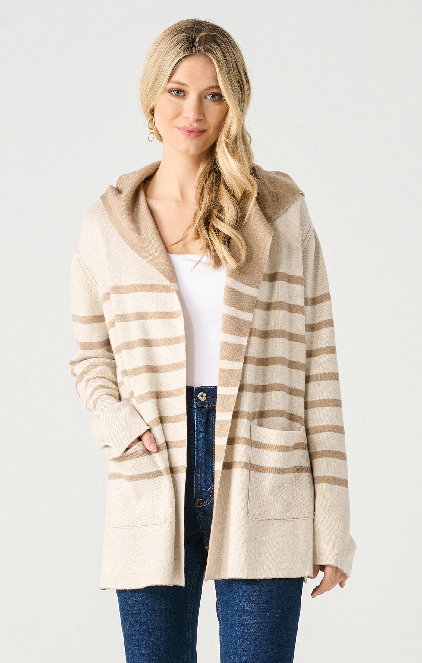 REVERSIBLE HOODED CARDIGAN by Dex (available in plus sizes)