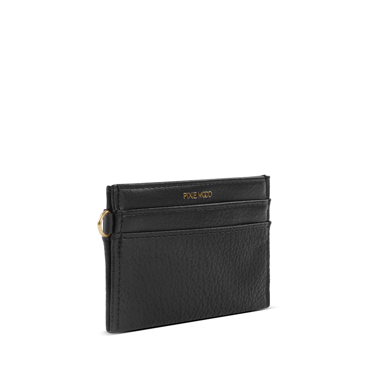 ALEX CARD HOLDER in Pebbled Black