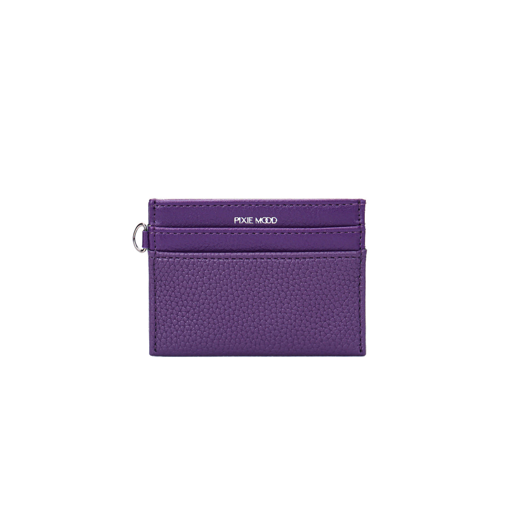 ALEX CARD HOLDER in Pebbled Plum