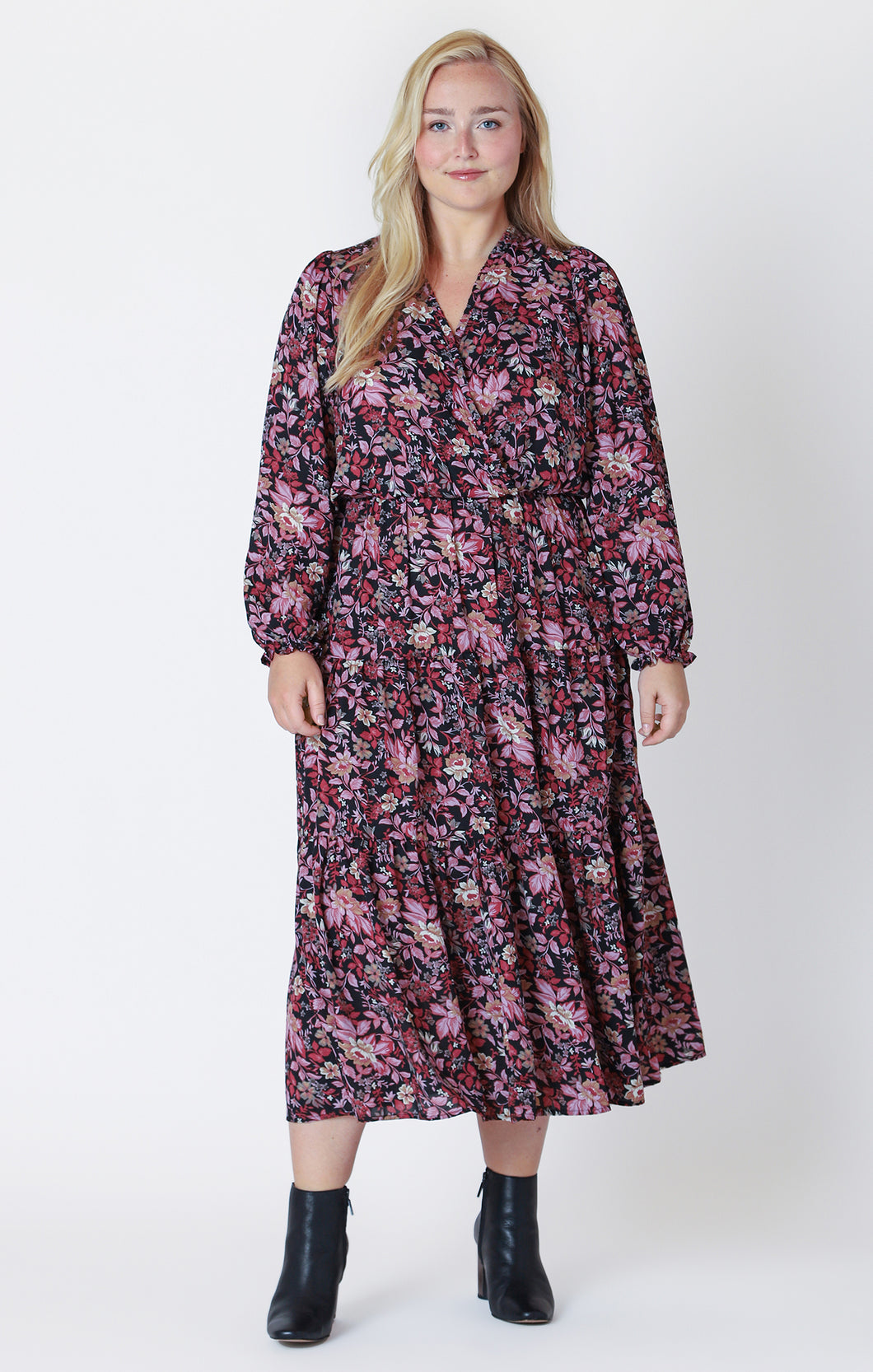 WRAP MIDI DRESS by Dex (available in plus sizes)