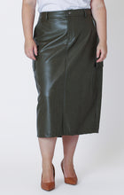 Load image into Gallery viewer, FAUX LEATHER CARGO MAXI SKIRT (available in plus sizes) by Dex
