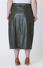 Load image into Gallery viewer, FAUX LEATHER CARGO MAXI SKIRT (available in plus sizes) by Dex
