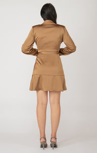 FLOUCE HEM WRAP MINI DRESS by Dex