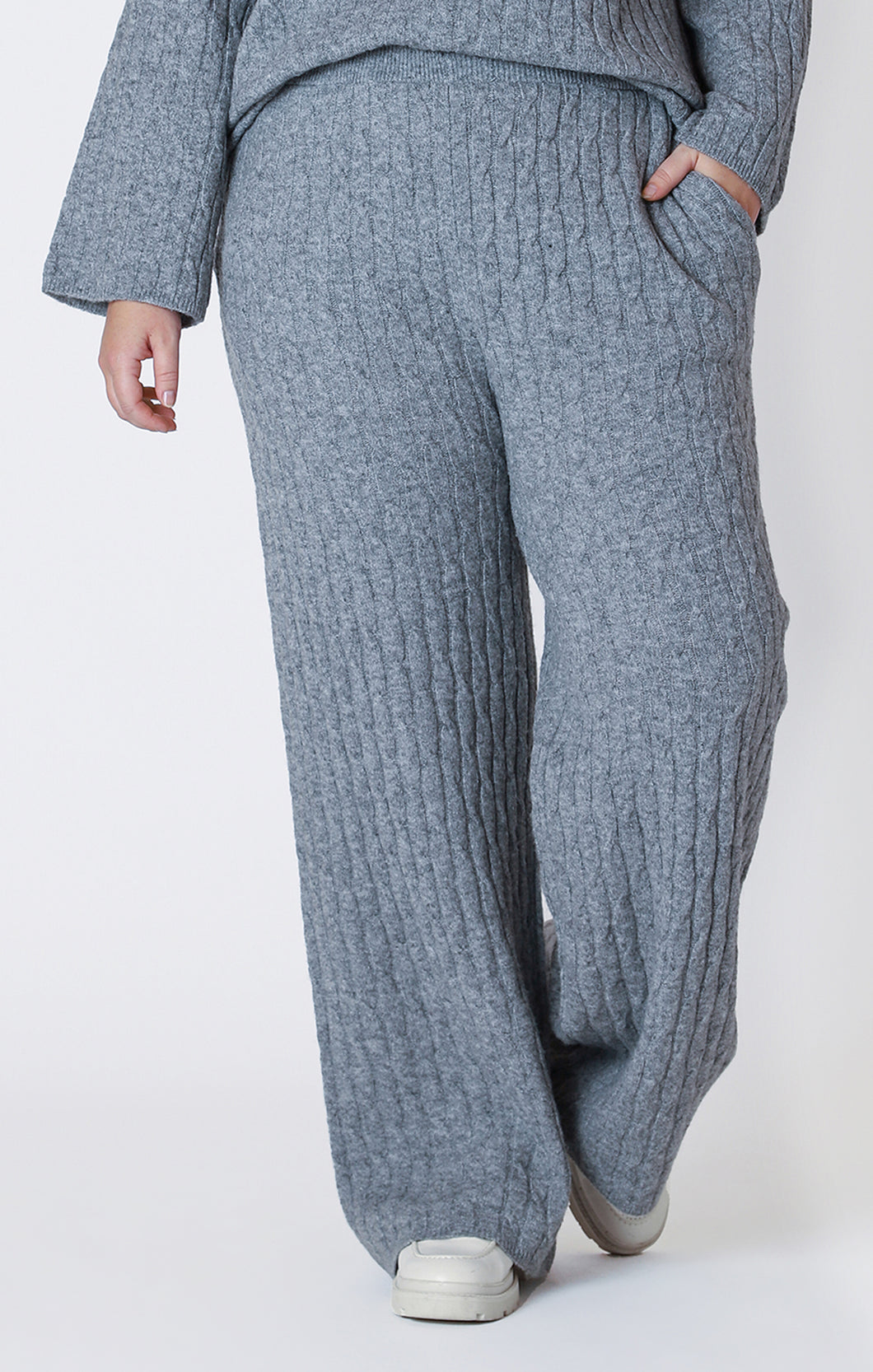 PULL ON CABLE KNIT SWEATER PANT (available in plus sizes) by Dex