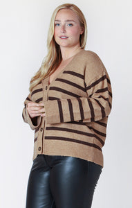 BUTTONED DROP SHOULDER CARDIGAN by Dex (available in plus sizes)