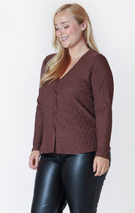 TEXTURED TWIST FRONT TOP (available in plus sizes) by Dex