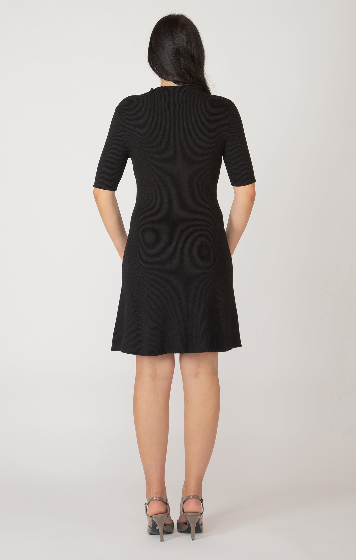 Mockneck Ribbed Mini Sweater Dress (available in plus sizes) by Dex