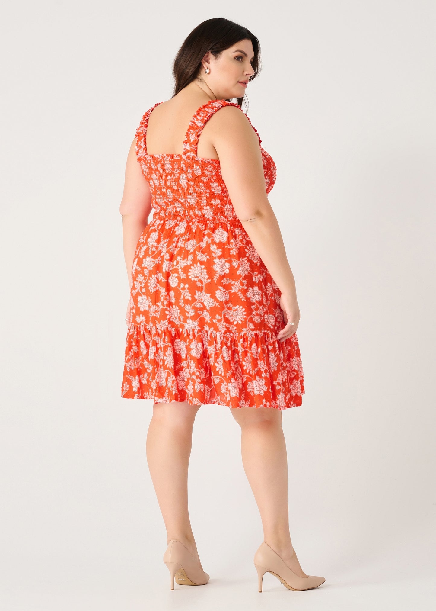 SMOCKED BODICE MINI DRESS by Dex (available in plus sizes)