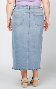 MAXI DENIM SKIRT by Dex (available in plus sizes)