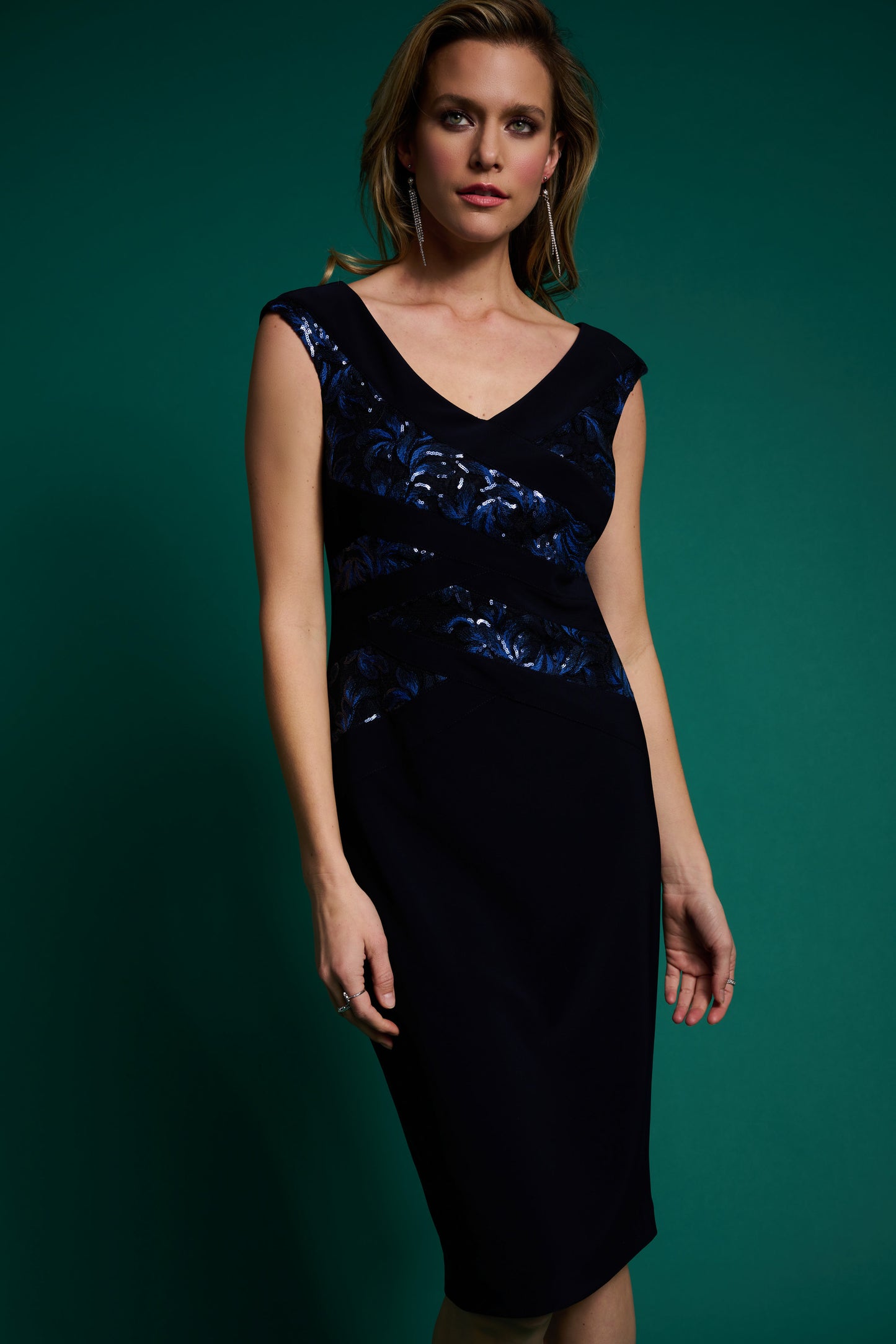 Stunning Navy Fitted Dress by Joseph Ribkoff (available in plus sizes)