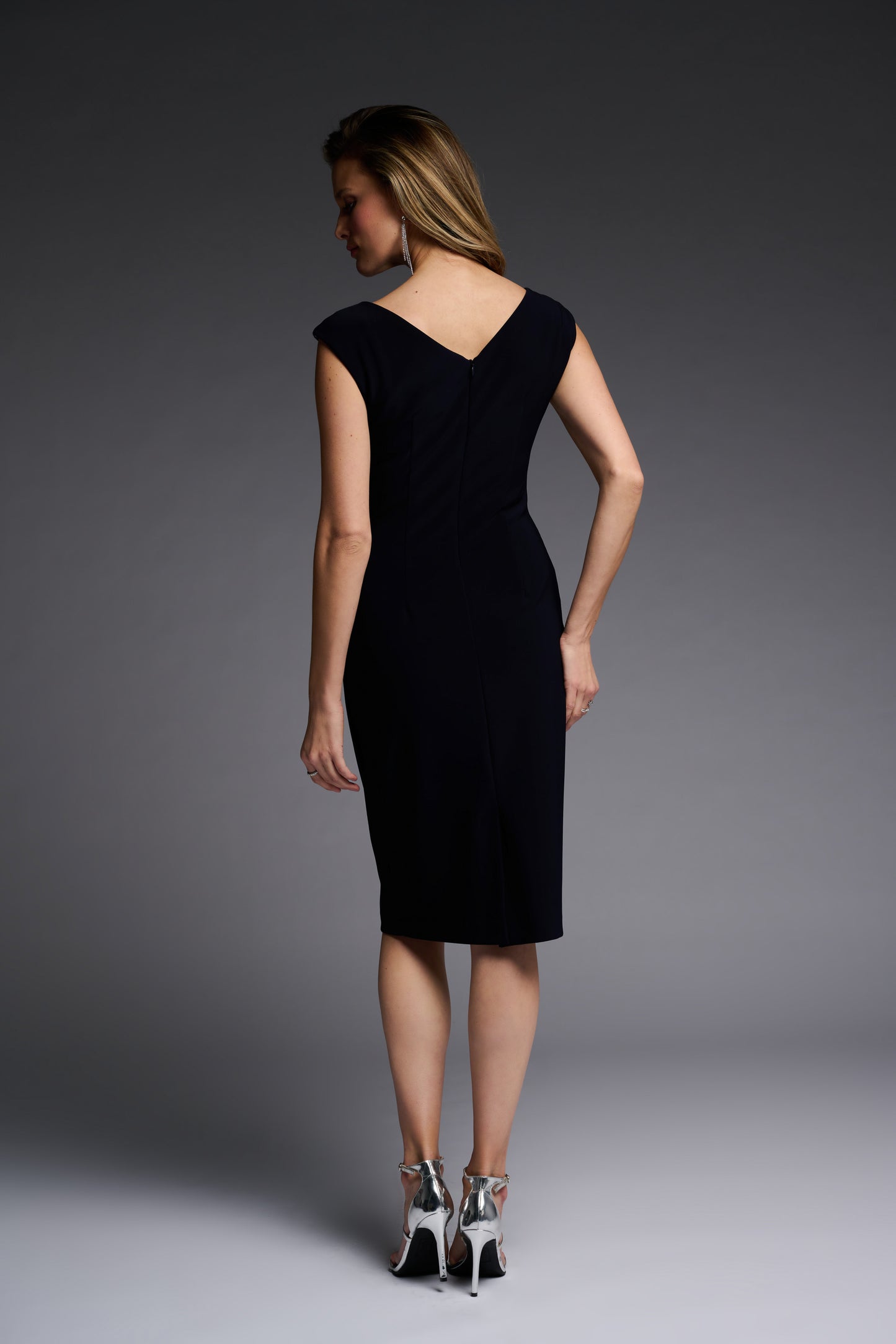 Stunning Navy Fitted Dress by Joseph Ribkoff (available in plus sizes)